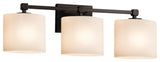 Tetra 3-Light Bath Bar, Oval Shade, Matte Black, Opal, LED