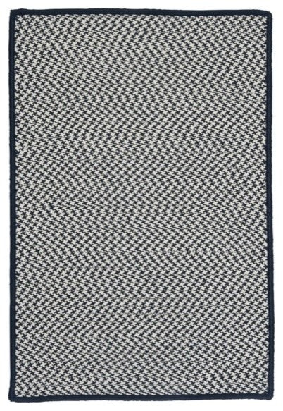 Outdoor Houndstooth Tweed OT59 Navy Indoor/Outdoor Area Rug, Rectangular 2'x8'