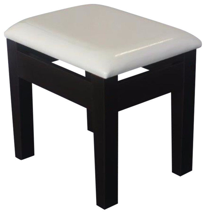 Comforting Dressing Stool, White & Black