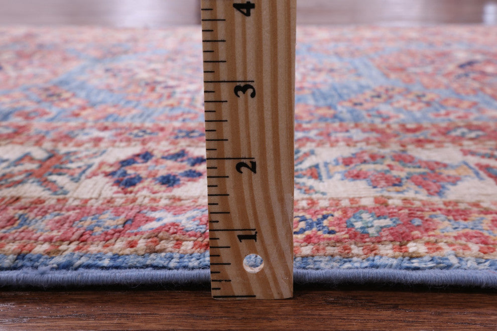 2' 10" X 4' 3" Geometric Super Kazak Hand Knotted Wool Rug Q10359