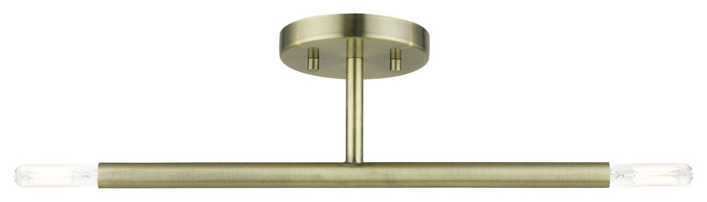 Copenhagen 2-Light Antique Brass Semi-Flush