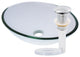 Ovale Clear Tempered Glass Vessel Bathroom Sink and Drain, Chrome