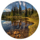 Bright Clear Day And Clear Lake, Landscape Art Disc Metal Wall Art, 36"