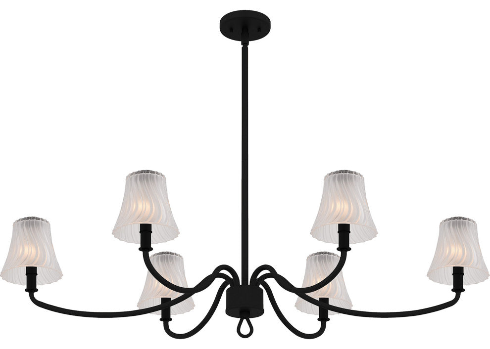 Quoizel MCK644 McKinney 6 Light 44"W Taper Candle Linear - Brushed Nickel