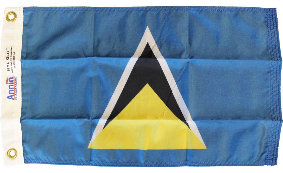 St. Lucia, 12"x18" Nylon Flag