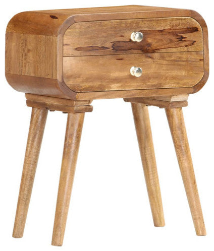 vidaXL Cabinet Accent Side End Table with Storage Drawers Solid Wood Mango