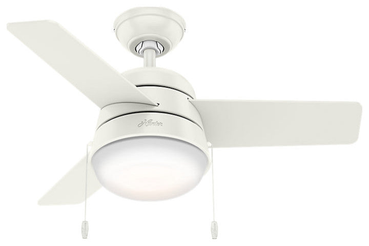 Hunter 5930 Aker 36\" 3 Blade Indoor Ceiling Fan - Blades and LED - White