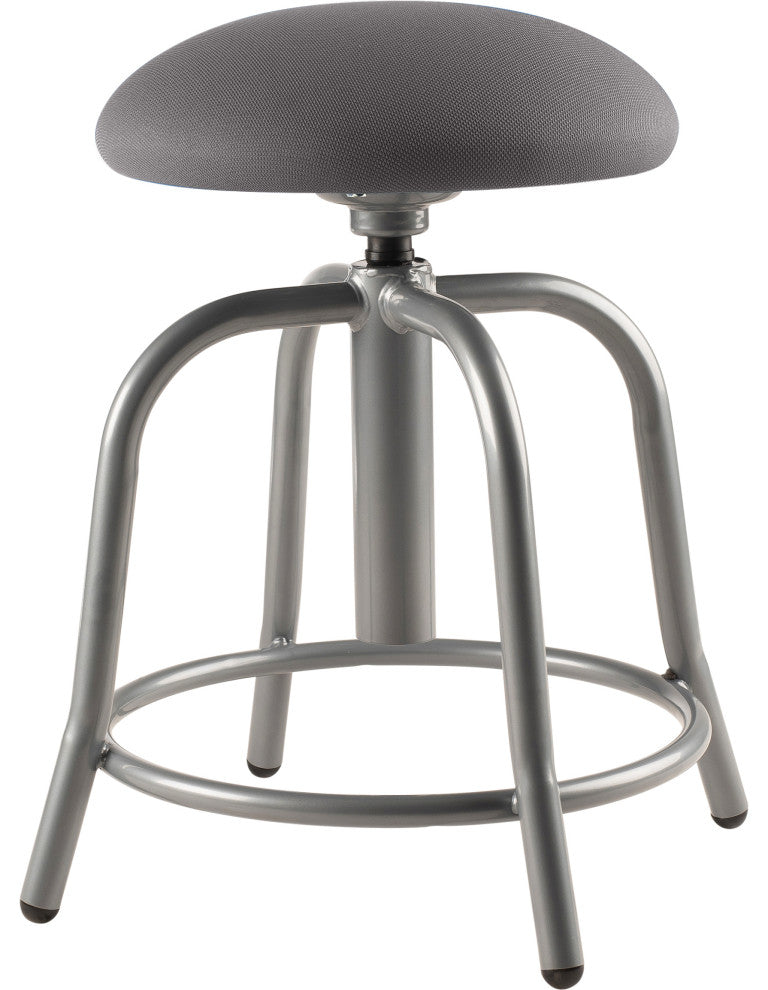 NPS 18"-25" Height Adjustable Stool, 3" Fabric Charcoal Seat, Grey Frame