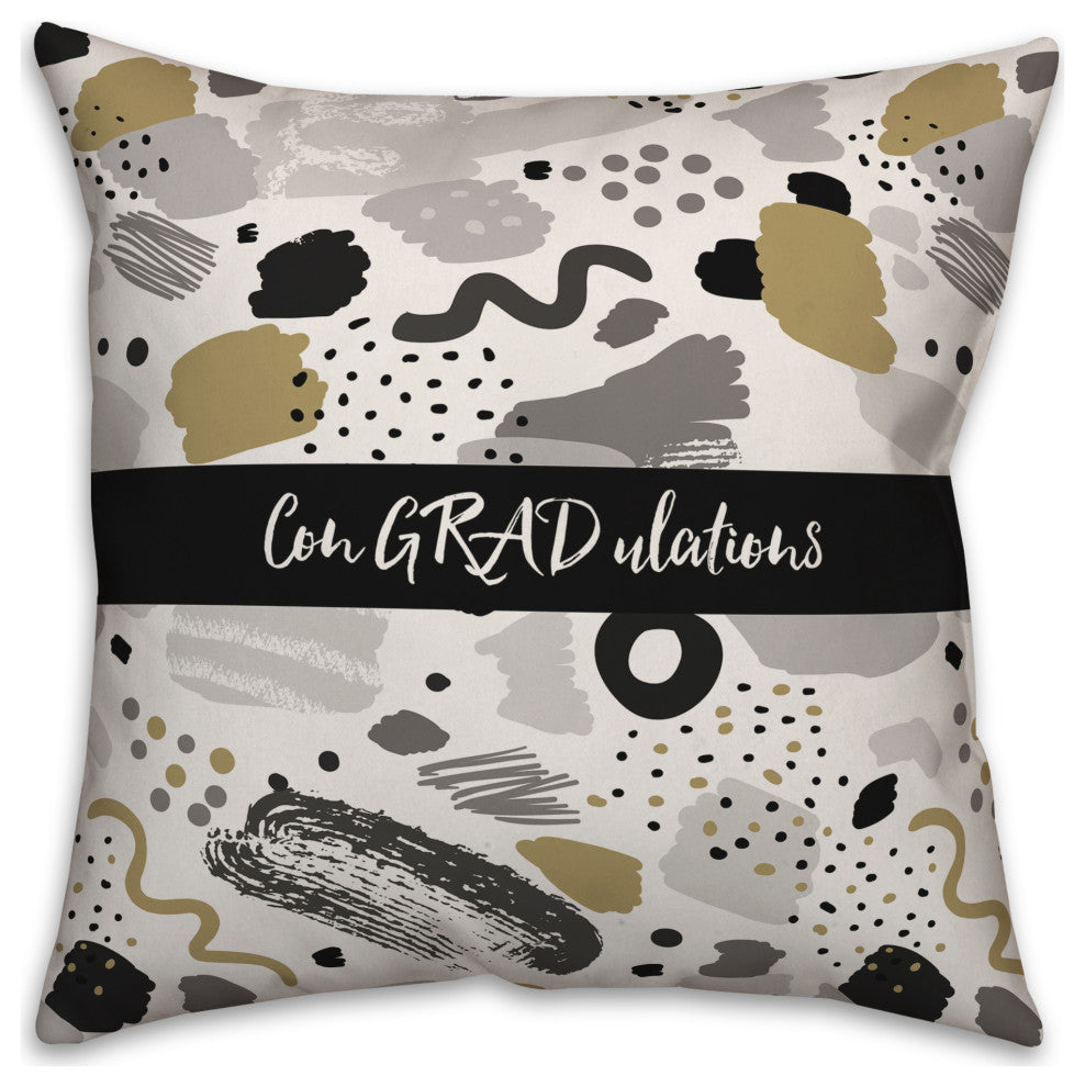 Graduation Confetti Pattern 18x18 Spun Poly Pillow