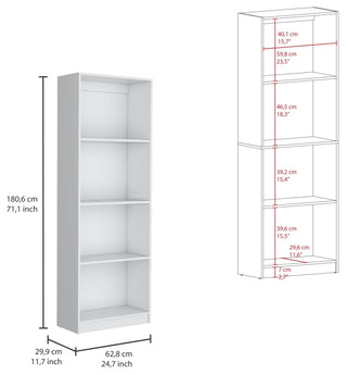 Clawson 4 Piece Living Room Set with 4 Bookcases, White