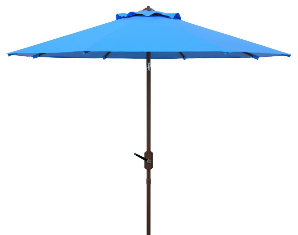 Safavieh Ortega 9' Auto Tilt Crank Umbrella, Pacific Blue