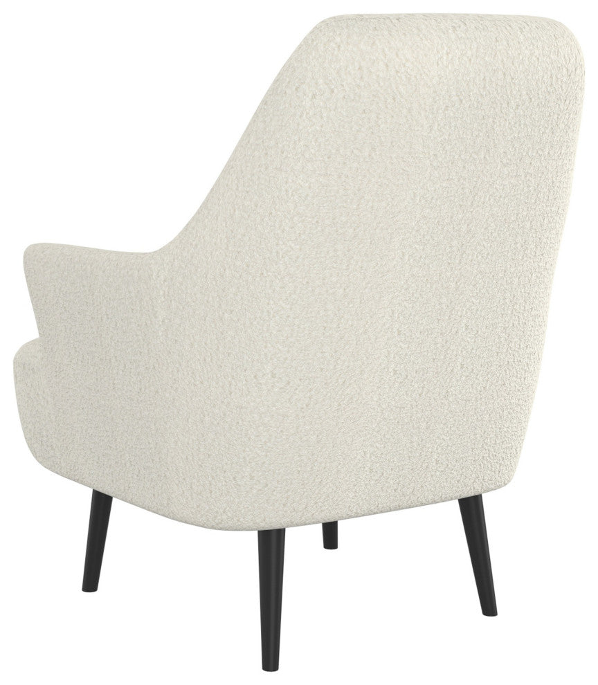 Modern Boucle Fabric Accent Chair, Cream