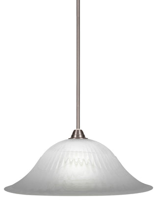 Paramount 1-Light Mini Pendant, Brushed Nickel, 20" White Alabaster Glass