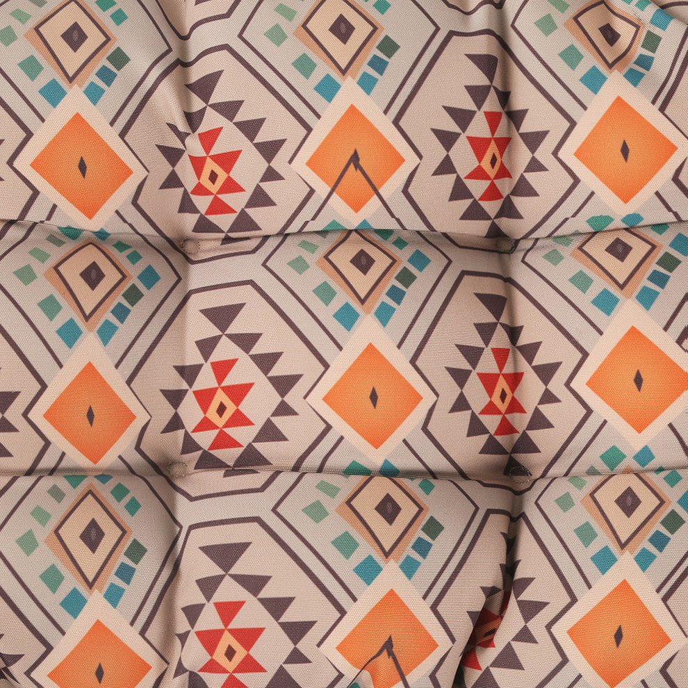 LNC Tufted Indoor Outdoor Chair Cushion Patio Bench Cushion Aztec Orange