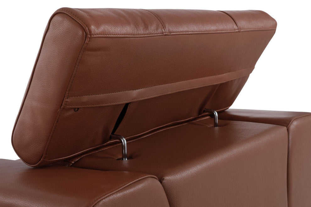 Trento Genuine Italian Leather Modern Chair Camel
