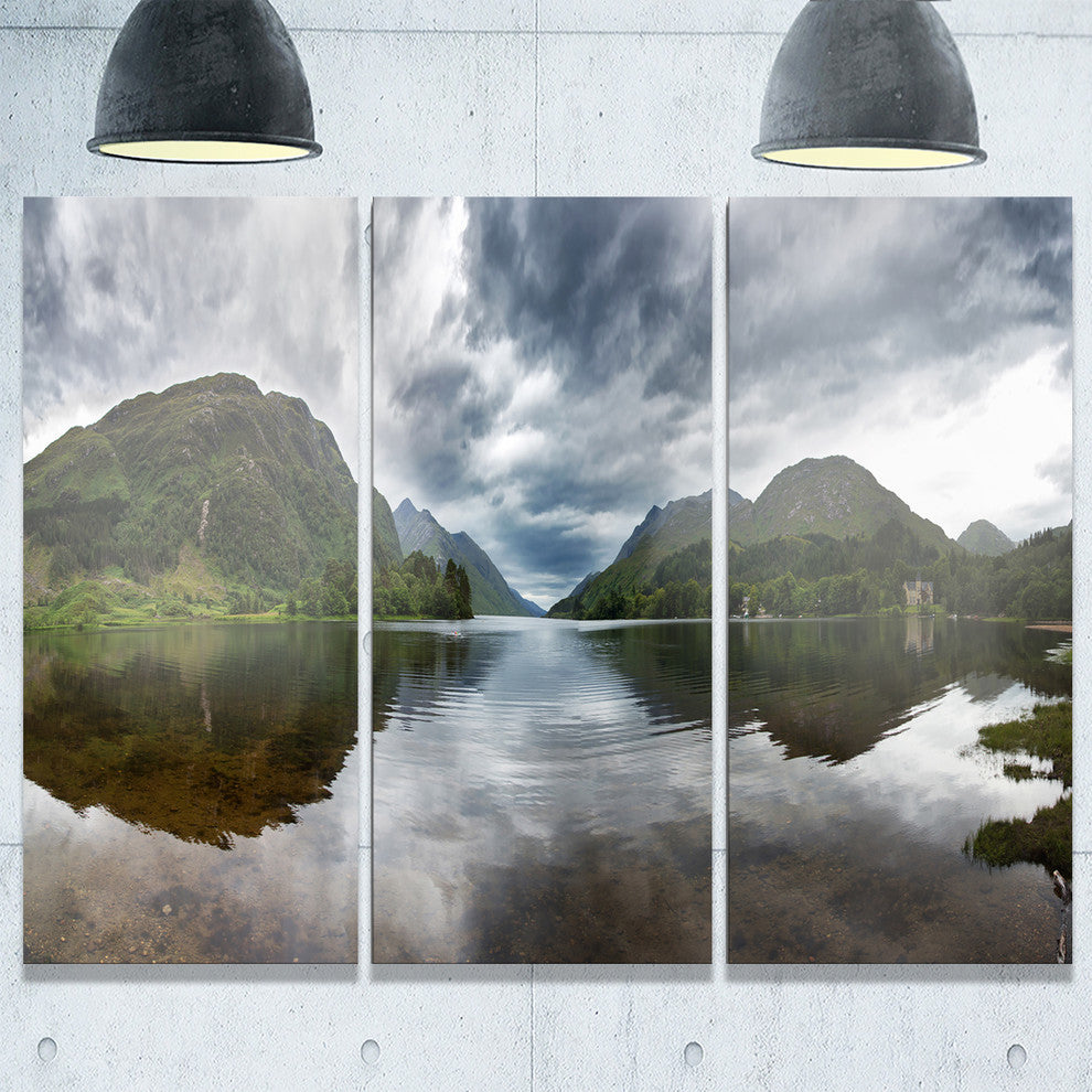 "Highland Mirrored in Calm Waters" Metal Wall Art, 3 Panels, 36"x28"