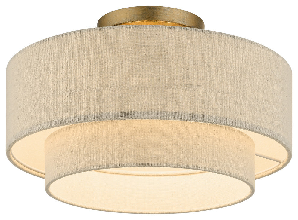 Bellingham 3-Light Antique Gold Leaf Large Semi-Flush