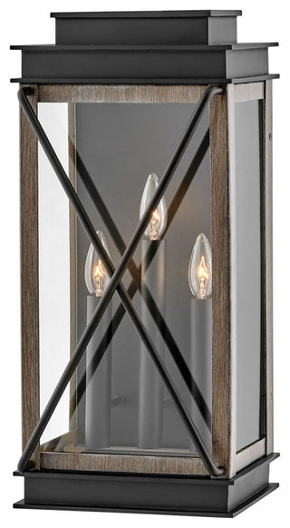 Hinkley Montecito Large Wall Mount Lantern, Black