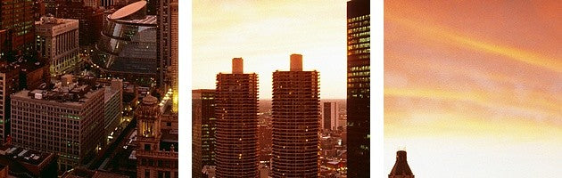 "Sunset Skyline Chicago IL" Canvas Art, 36"x12"x1.25"