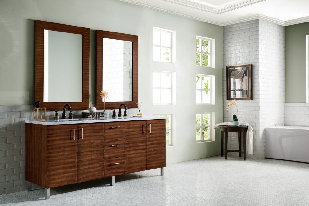 James Martin 850-V72-AWT-3CAR Metropolitan 72" Double Vanity  w/ Carrara Top