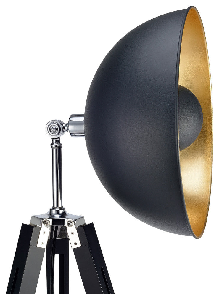 Industrial Metal Tripod Floor Lamp Drum Shade