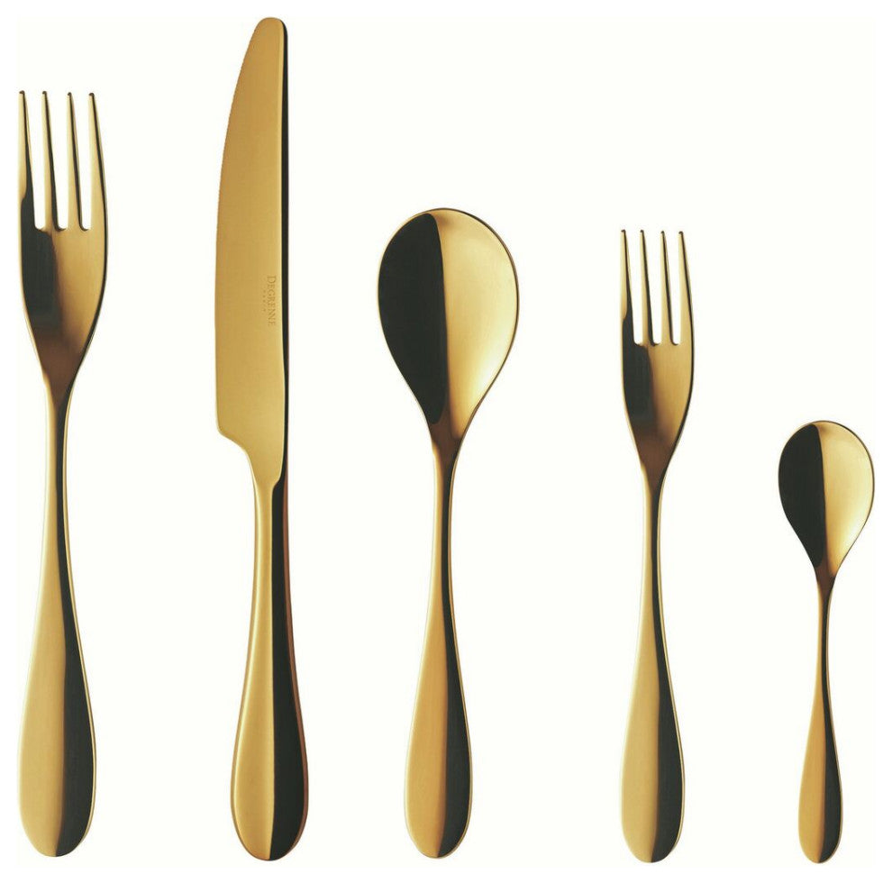 Degrenne Onde Gold Flatware Set | 5 Pieces