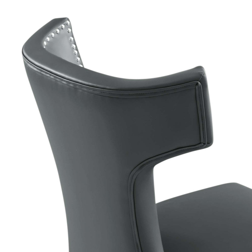 Curve Vegan Leather Dining Chair, Gray
