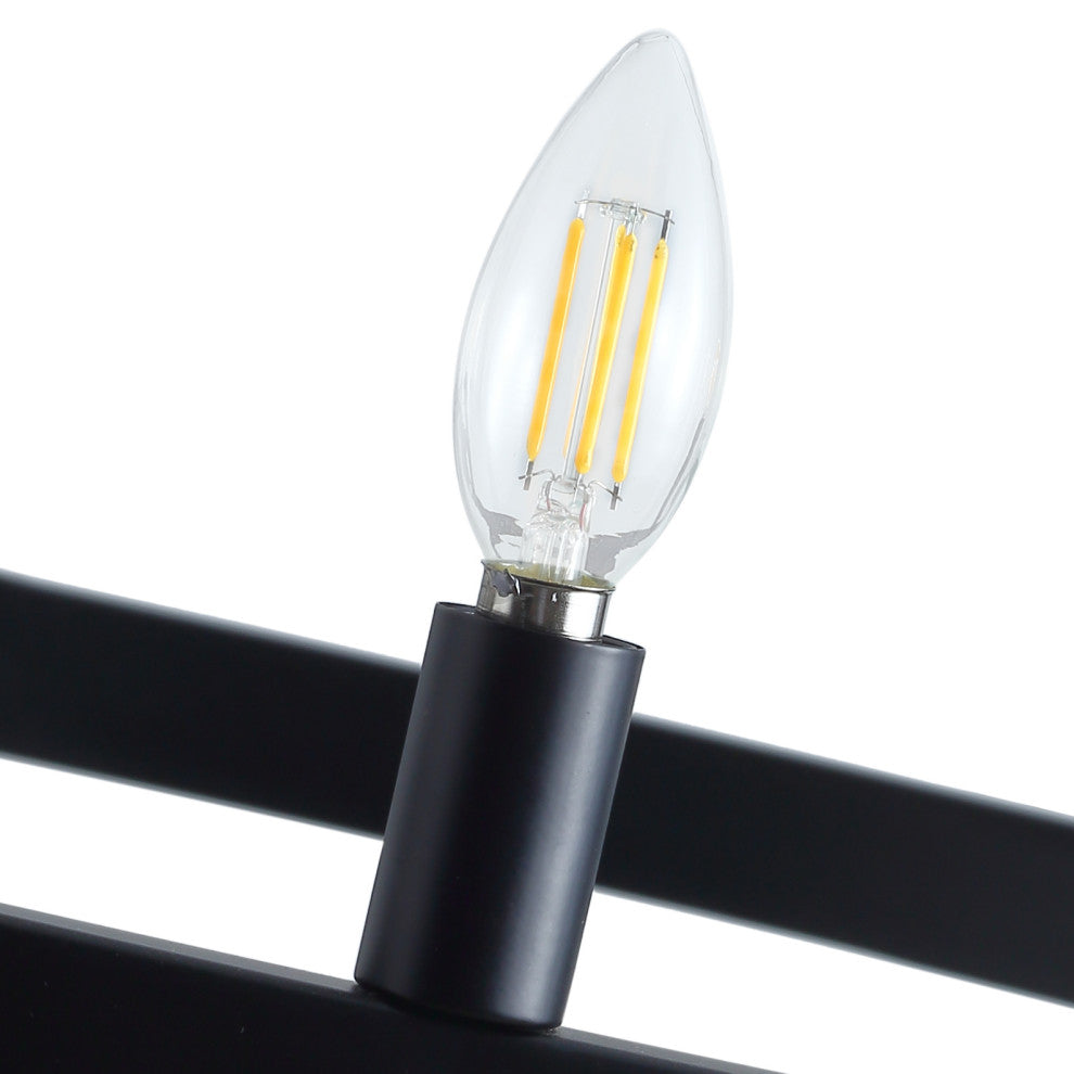 12-Light Wagon Wheel Black Pendant Chandelier