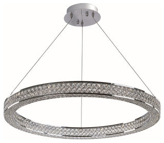 Maxim 39773 Eternity 30"W LED Crystal Pendant - Polished Chrome / Beveled