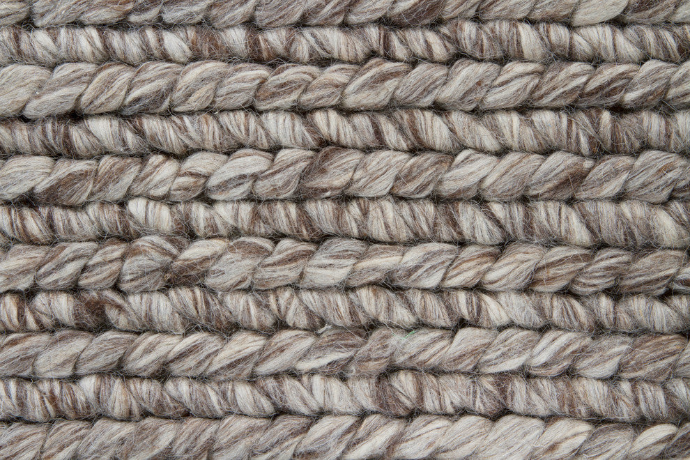 Valencia Contemporary Area Rug, Ivory and Brown, 9'x13'