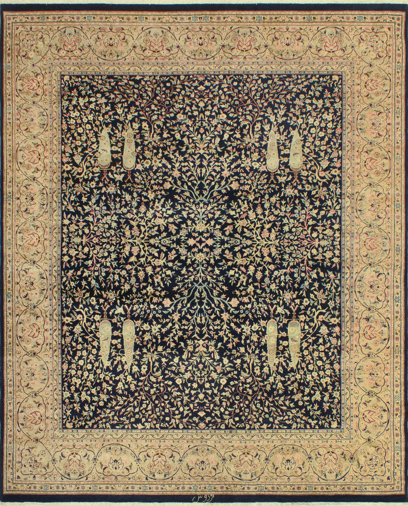 Pak-Persian Crispin Navy /Beige Rug, 8'0x9'10