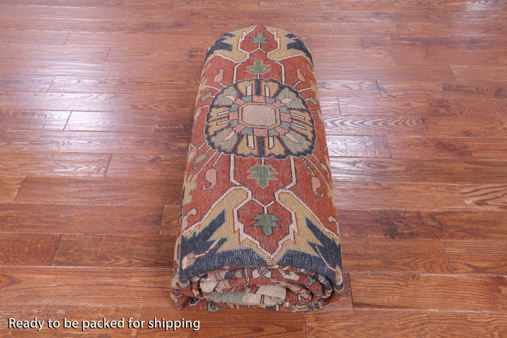 Heriz Serapi Hand Knotted Wool Rug 10' 1" X 14' 0" - Q16011