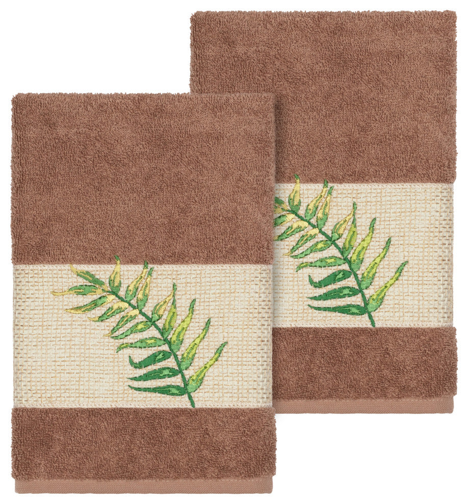 Zoe 2 Piece Embellished Hand Towel Set