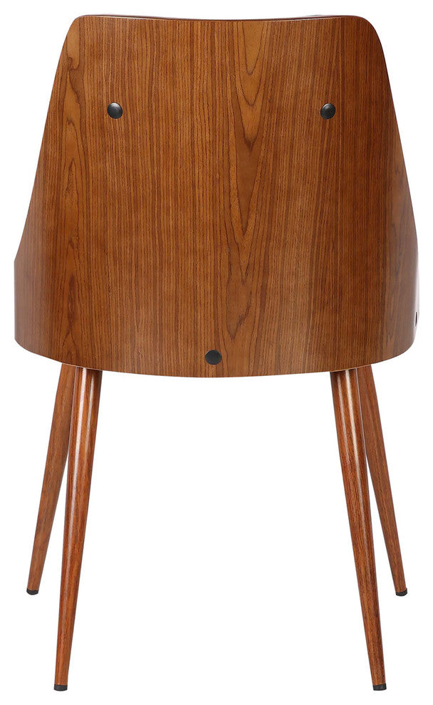 Lily Mid-Century Dining Chair, Walnut, Gray