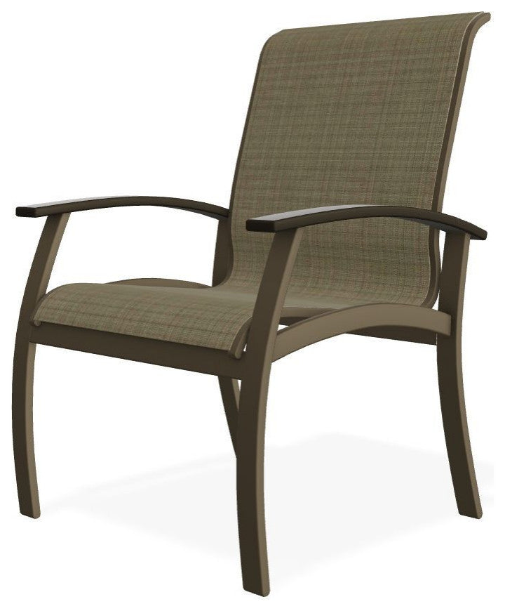 Belle Isle Sling Outdoor Dining Chair, Elevation Stone/Beachwood