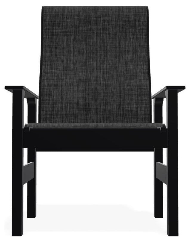 Leeward Sling Outdoor Armchair, Augustine Shadow/Black