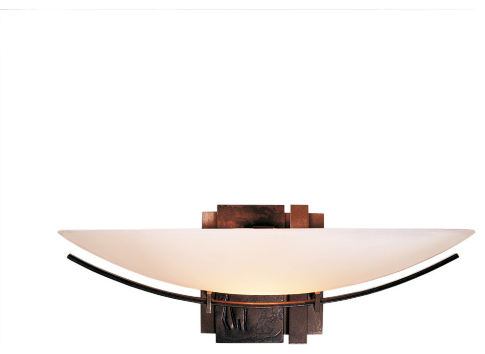 Oval Impressions Sconce, Bronze Finish, Opal Glass