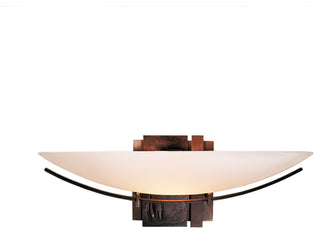 Oval Impressions Sconce, Bronze Finish, Opal Glass