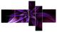 Fractal Flower Purple, Floral Art Canvas Print, 60"x32", 5 panels