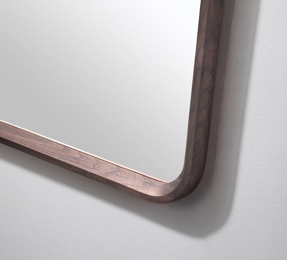 Vela Mirror, Dark Walnut, 24"