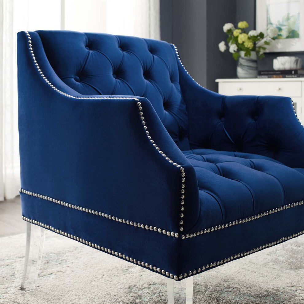 Proverbial Tufted Button Accent Performance Velvet Armchair by Modway