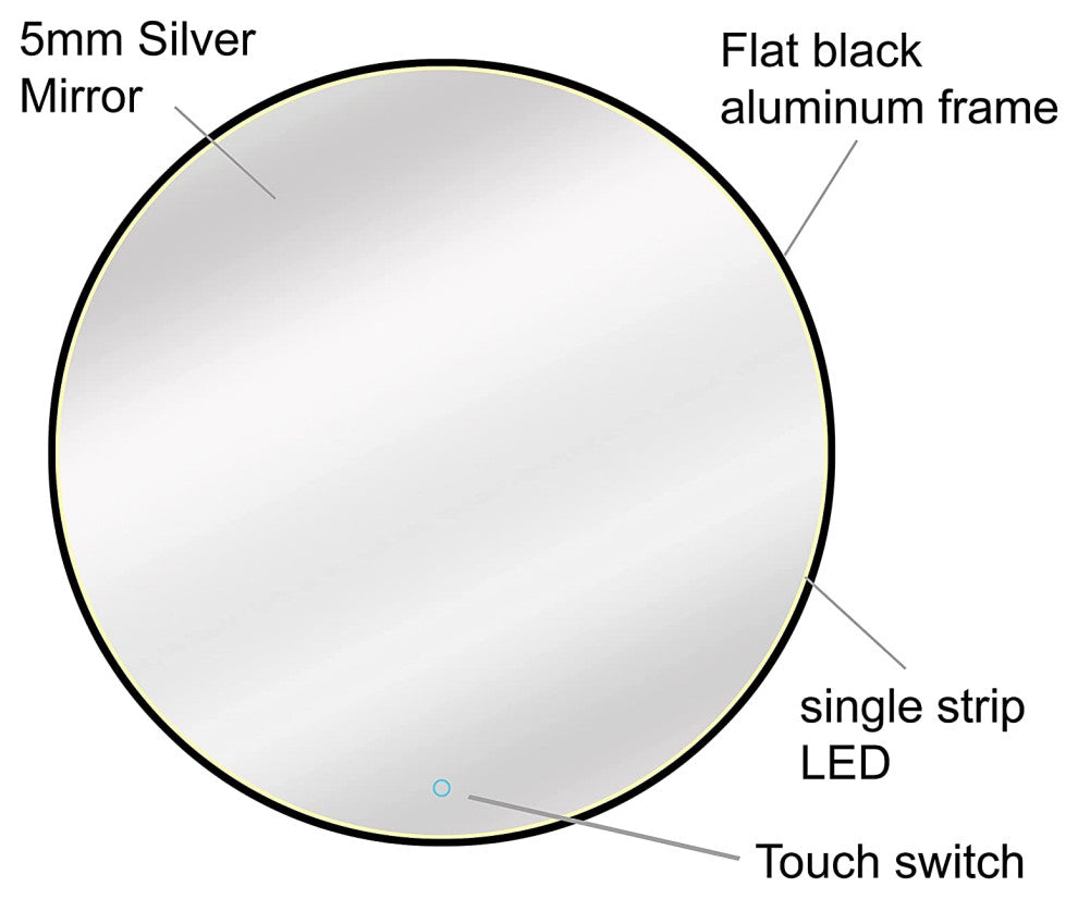 Dyconn M11 Tr-Color Round 36" LED Mirror