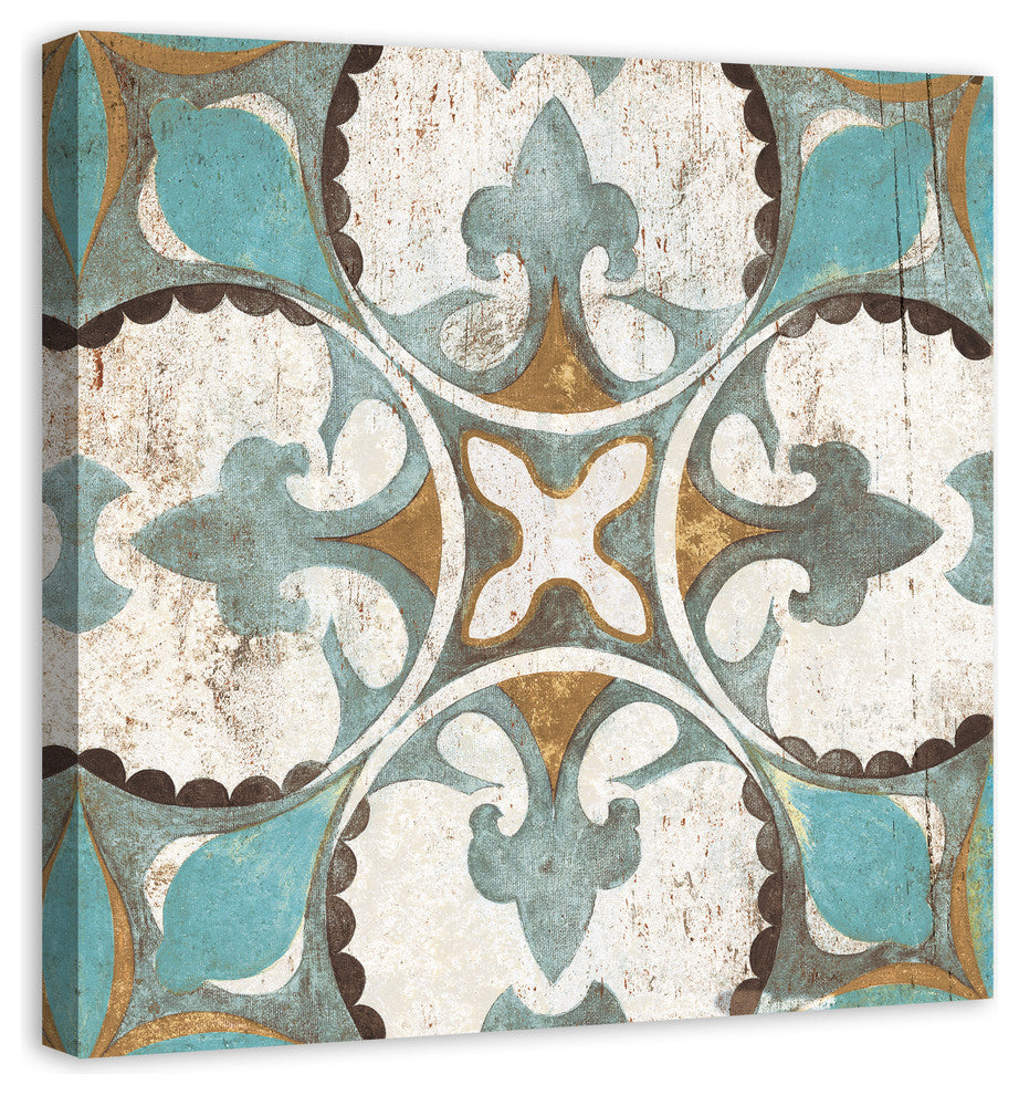 Distressed Moroccan Tile 36x36 Canvas Wall Art