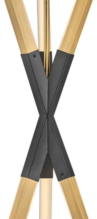 Fredrick Ramond FR30617 Rae 15"W LED Abstract Pendant - Lacquered Brass / Black