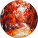 Forest In The Fall, Landscape Round Wall Art, 11"