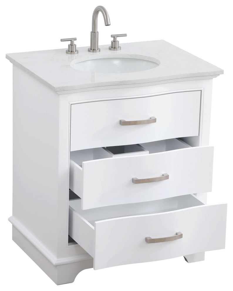 Home Living Knox 30" Single Bathroom Vanity, White