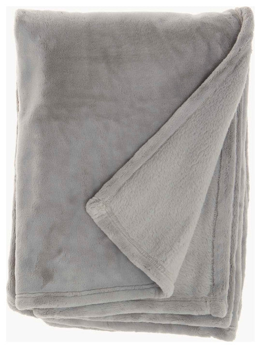 Mina Victory AP102 Throw Blanket, Light Grey, 50" x 70"