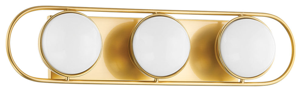 3 Light Bath Sconce, Aged Brass