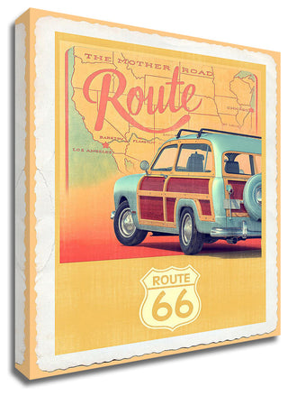 Route 66 Vintage Travel by Edward M. Fielding, Print on Canvas, Ready to Hang