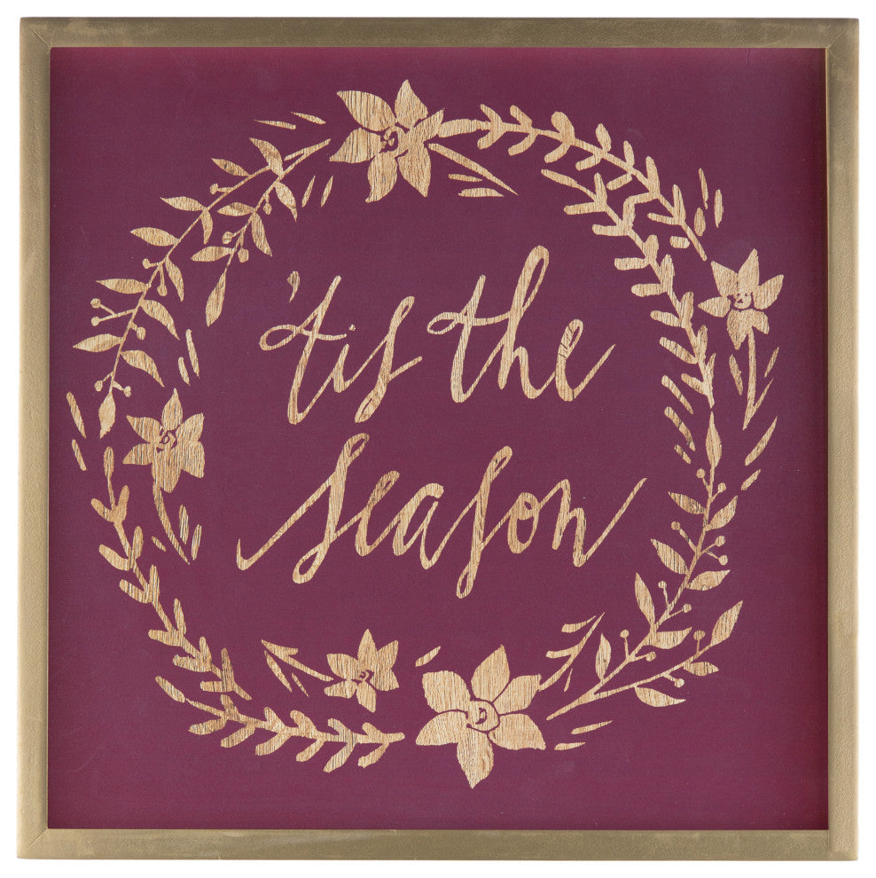 Framed Holiday Sentiment Sign, Set of 2